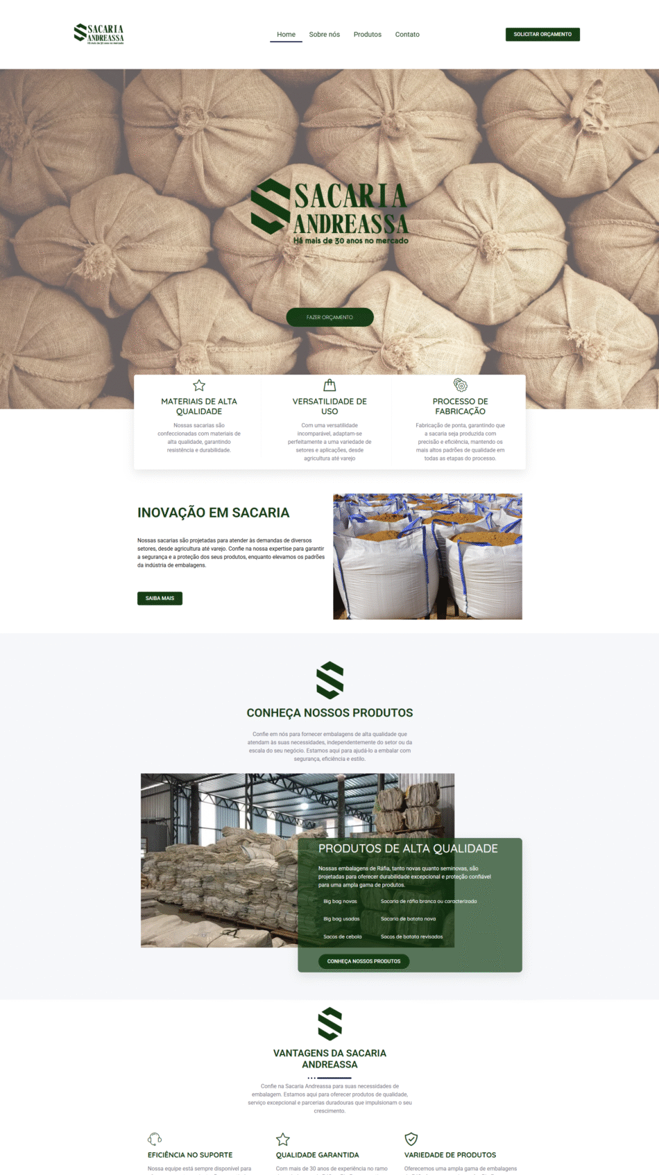Sacaria Andreassa - Site desenvolvido por Reis Web Designer