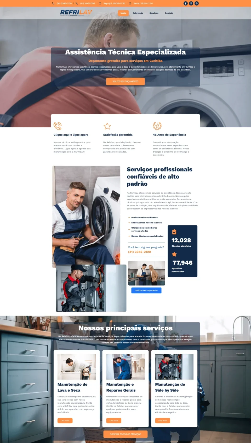Refrilav - Home - Site desenvolvido por Reis Web Designer