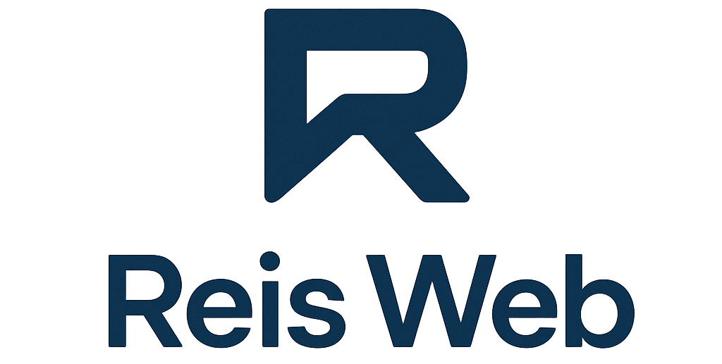 Logo Reis Web Designer - Tela noteebok - Criação de site responsivo.