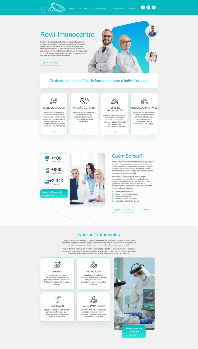 Revit Imunocentro - Home - Site desenvolvido por Reis Web Designer