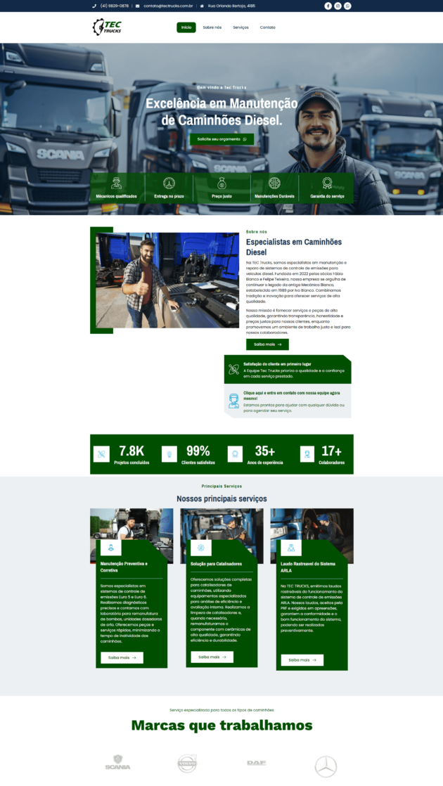 Tec-Trucks-Home- Site desenvolvido por Reis Web Designer